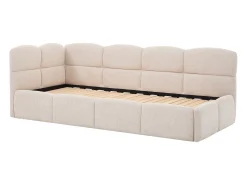 cama bicama 2 x 80 x 200 cm com estrado de ripas e tecido texturizado bege – PLURANIO
