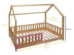 Cama Bosco Cabine Juvenil 98 cm - Madeira de Pinho e Compensado Bege para Crianças