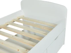 Cama branca 2 gavetas 1 espaço de arrumação mesa de centro + colchão 90x190 cm LOUANE