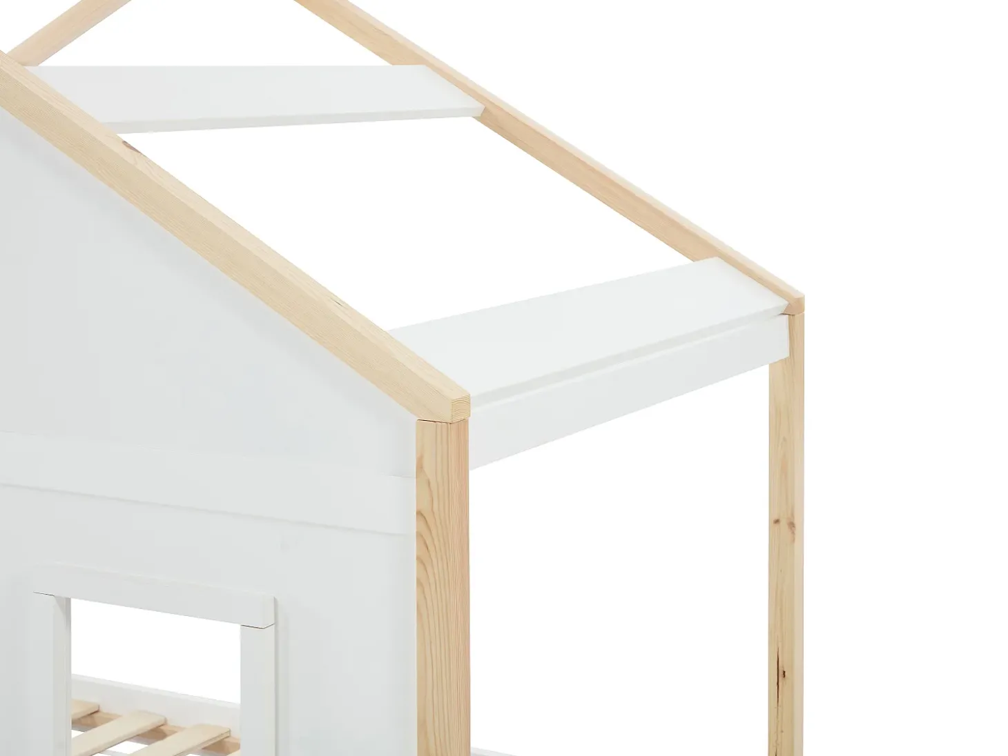 Cama cabana 90 x 190 cm com gaveta em pinho e mdf branco e natural - RINELYA