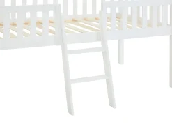 Cama cabana meia-altura 90 x 190 cm em pinho branco cor branco - NALENY