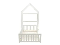 Cama cabana 90x190 cm em pinho e MDF branco - VARLAINE