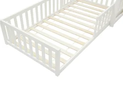 Cama cabana 90x190 cm em pinho e MDF branco - VARLAINE