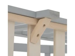 Cama cabine cama infantil 90x200cm em madeira maciça com proteção contra quedas e base de ripas - Cinza