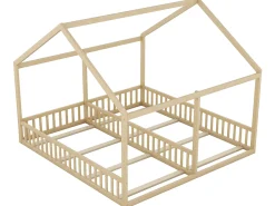 Cama cabine de 2 lugares - 2 x 90 x 200 cm - madeira de pinho + MDF - cor natural