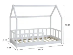 Cama cabine de madeira "Charlotte" - Branca - 80 x 160 cm -