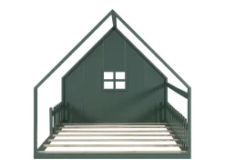 Cama Cabine Infantil 140x200 cm - Formato Casa - Pinho e MDF - Verde