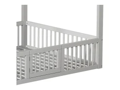 Cama cabine infantil 140x200cm, cama em madeira maciça, cama plana, com estrado de ripas, grade de cama com porta, branca