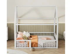 Cama cabine para crianças - 140x200cm - madeira maciça - Branca