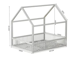 Cama cabine para crianças - 140x200cm - madeira maciça - Branca