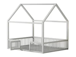 Cama cabine para crianças - 140x200cm - madeira maciça - Branca