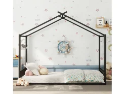 Cama cabine 140x200 cm - estrutura em ferro - Preto