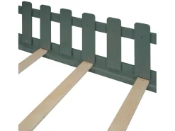Cama cabine 90x200cm, cama plana infantil com bar, estrado de ripas, pinho, verde
