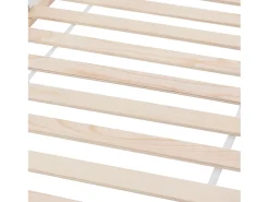 Cama cabine 90x200cm em madeira maciça - com prateleiras e 2 gavetas - Branco