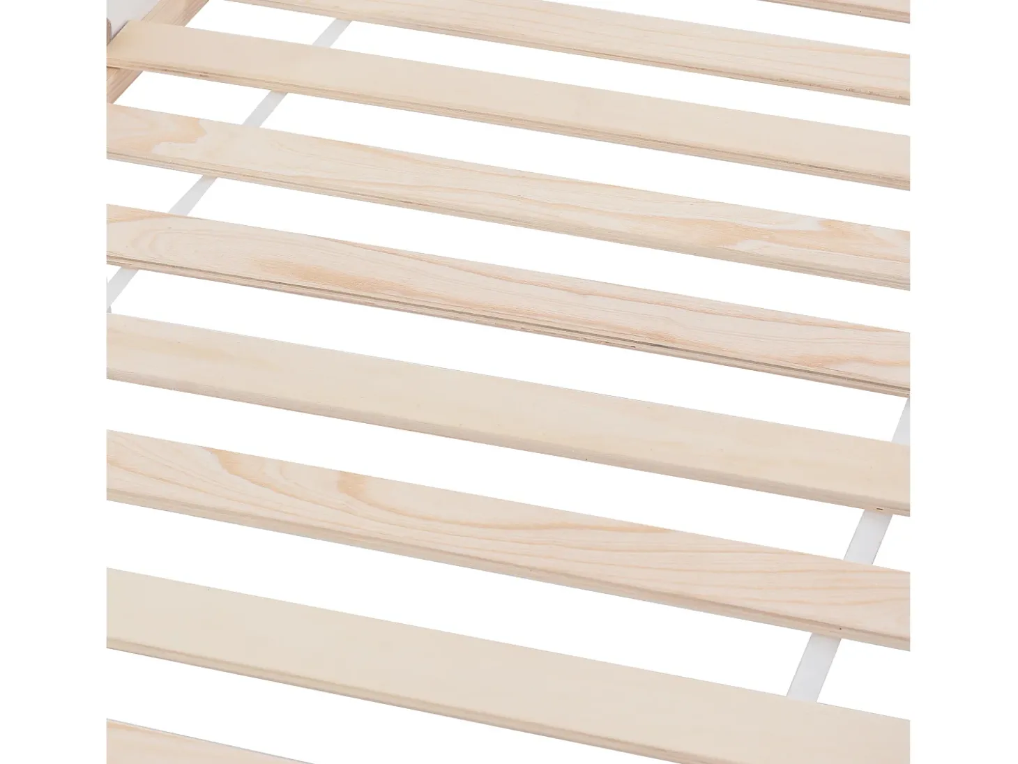 Cama cabine 90x200cm em madeira maciça - com prateleiras e 2 gavetas - Branco