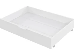 Cama cabine 90x200cm em madeira maciça - com prateleiras e 2 gavetas - Branco