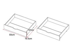 Cama casinha 90 x 190 cm com gavetas em pinho e MDF na cor branca - KIRALIO