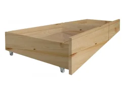 Cama casinha com grade + 2 gavetas em madeira pinho 90x190cm