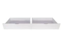 Cama casinha com grade + 2 gavetas madeira branca 90x190cm