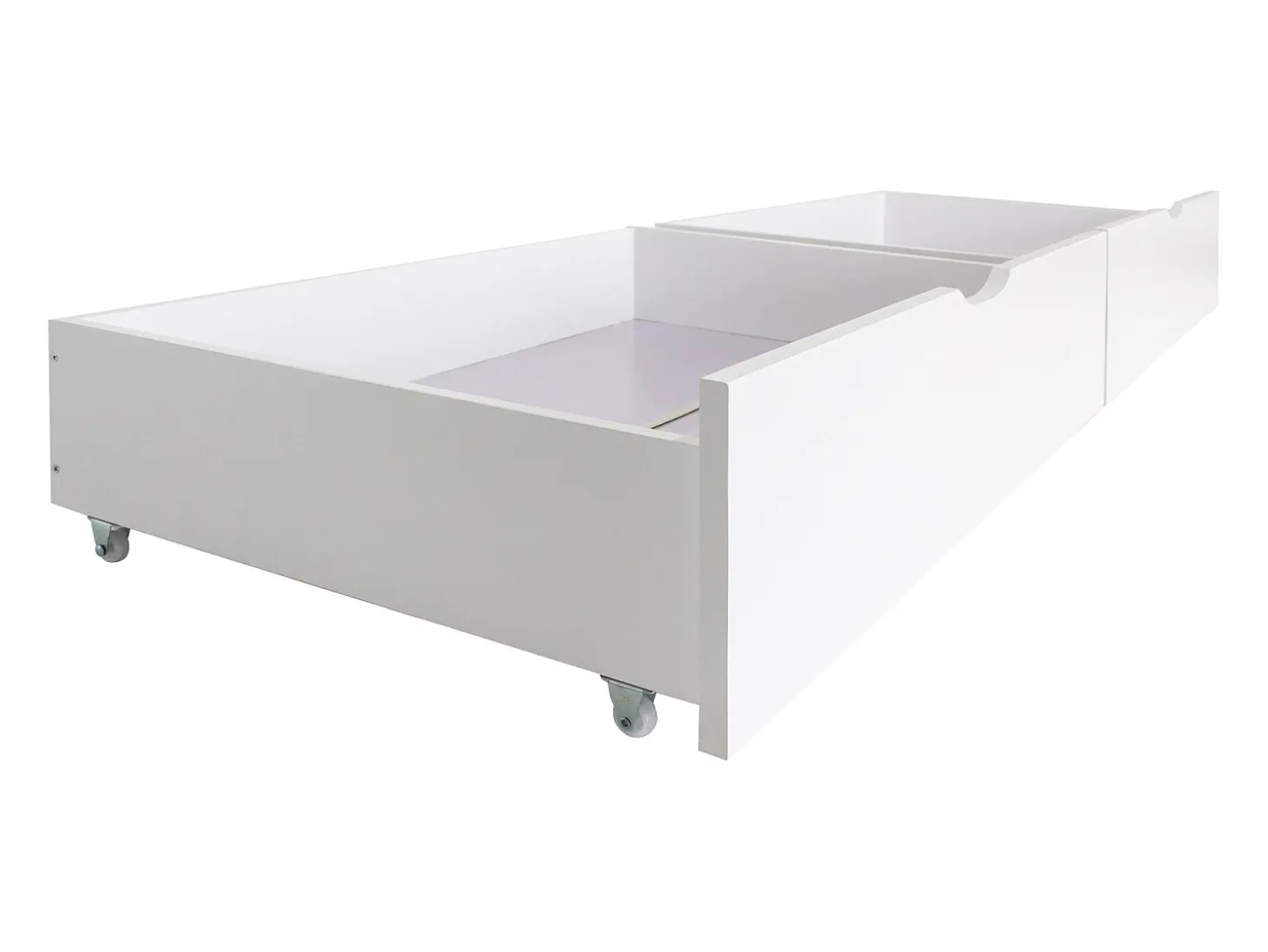 Cama casinha com grade + 2 gavetas madeira branca 90x190cm