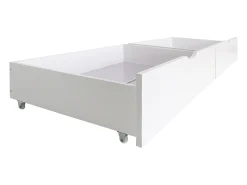 Cama casinha com grade + 2 gavetas madeira branca 90x190cm