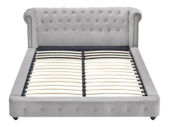 Cama chesterfield 180 x 200 cm veludo cinza-claro - TONGERLA