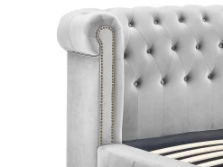 Cama chesterfield 180 x 200 cm veludo cinza-claro - TONGERLA