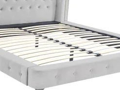 Cama chesterfield 180 x 200 cm veludo cinza-claro - TONGERLA