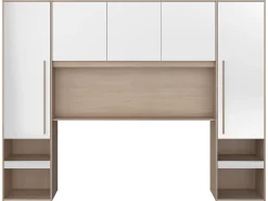 Cama com arrumação 140 x 190 cm com LEDs natural e branco brilhante + Estrado - VELONA