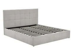 Cama com arrumação 180 x 200 cm em tecido cor cinzenta - ELIAVA