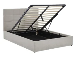 Cama com arrumação 160 x 200 cm em tecido cor cinzenta - ELIAVA
