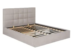 Cama com arrumação 180 x 200 cm tecido cor bege - ELIAVA