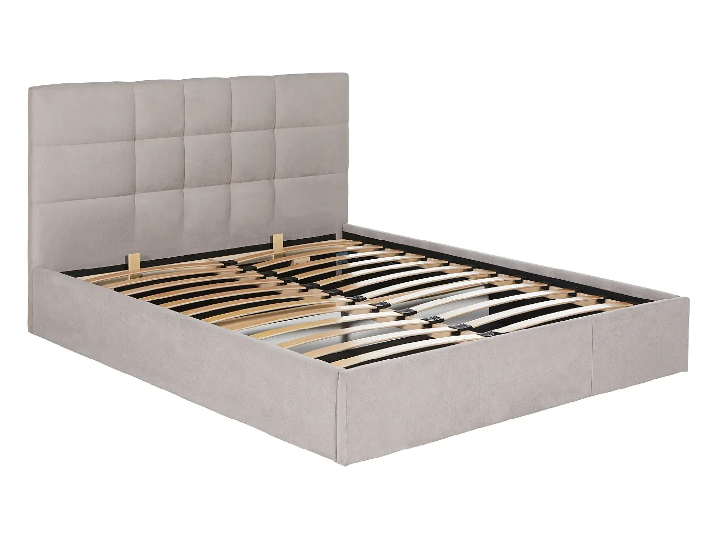 Cama com arrumação 180 x 200 cm tecido cor bege - ELIAVA