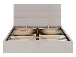 Cama com arrumação 180 x 200 cm tecido cor bege - ELIAVA
