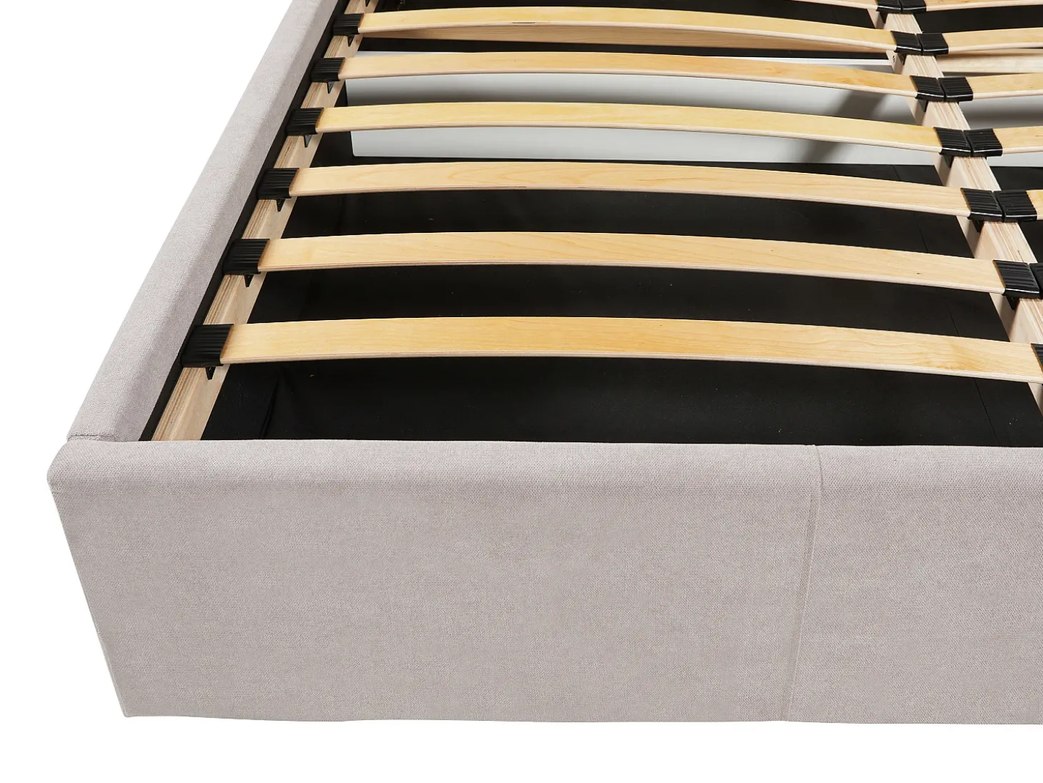 Cama com arrumação 180 x 200 cm tecido cor bege - ELIAVA