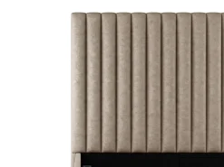 Cama com arrumação cabeceira tecido bege 160 x 200 cm + colchão SARAH