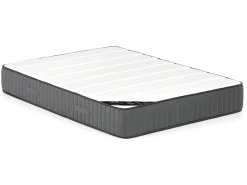 Cama com arrumação cabeceira tecido bege 160 x 200 cm + colchão SARAH