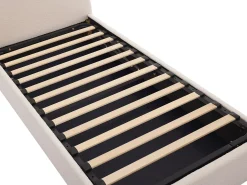Cama com arrumação LIRIMO 90 x 190 cm em tecido bouclé cor creme