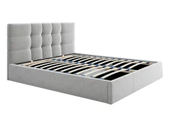 Cama com arrumação 140x190 cm tecido cor cinza - ELIAVA