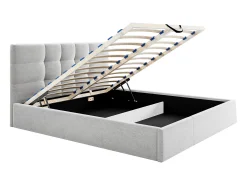 Cama com arrumação 140x190 cm tecido cor cinza - ELIAVA