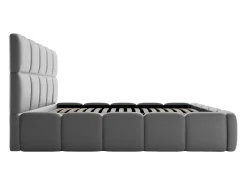 Cama com arrumação 160x200 cm tecido efeito pele cinza + colchão DAMADO de Pascal Morabito