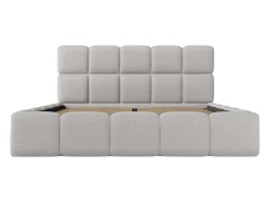 Cama com arrumação 160x200 cm tecido matizado cinza-claro DAMADO Pascal Morabito + colchão