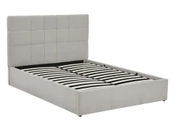 Cama com arrumação 140x190 cm tecido cor cinza - ELIAVA