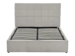 Cama com arrumação 140x190 cm tecido cor cinza - ELIAVA