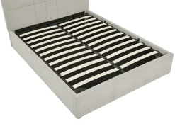 Cama com arrumação 140x190 cm tecido cor cinza - ELIAVA