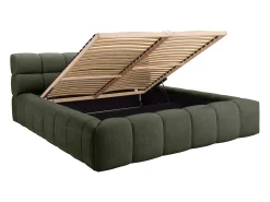 Cama com arrumação 160x200 cm tecido verde + colchão - FORVIK de Pascal Morabito