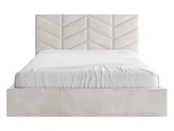 Cama com arrumação 180x200 cm tecido texturizado creme - JUSTANI