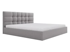 Cama com arrumação 200x200 cm tecido cinza - ELIAVA de Pascal Morabito