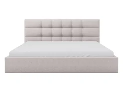 Cama com arrumação 200x200 cm tecido bege + colchão - ELIAVA de Pascal Morabito