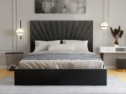 Cama com arrumação 180x200 cm veludo cinza antracite - RILIODA de Pascal Morabito